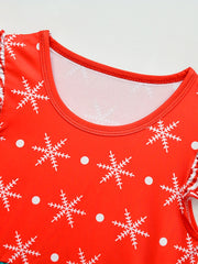Girl's Christmas Costume Snowflake A-line Dress Kids Clothes For Party