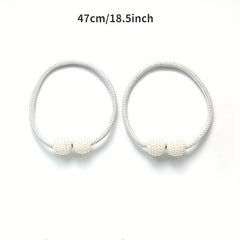 2pcs Faux Pearl Magnetic Buckle Curtain Holdback