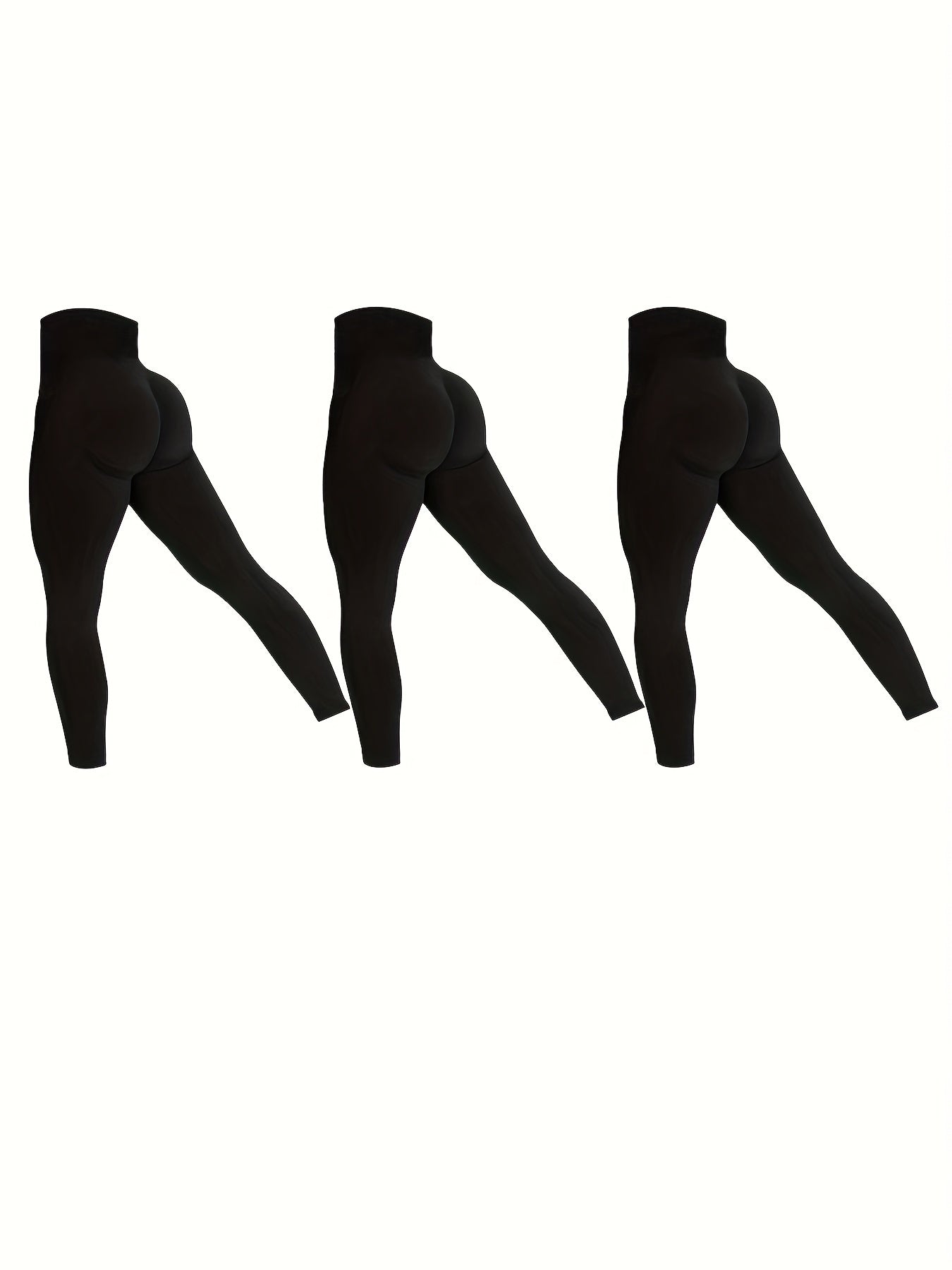 3pcs Seamless High Waist Yoga Leggings Tummy Control Tight Pants