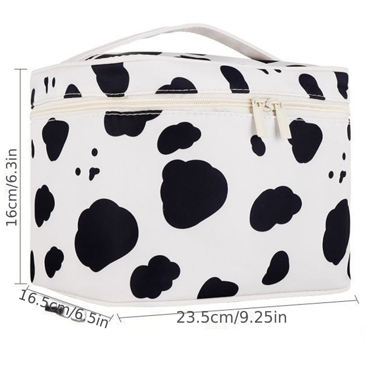 Cow Pattern Makeup Bag Organizer Water Resistant Large Travel Toiletry Bag
