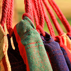 Canvas Hammock Outdoor Leisure Portable Functional Hammocks Stripe Swing