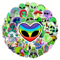 50pcs Aliens Series Doodle Stickers Waterproof DIY Decorative Stickers