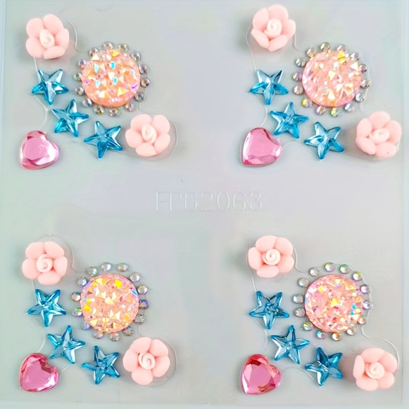 Colorful Rhinestone Forehead Sticker for Festive Performances