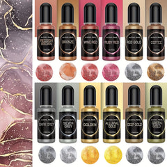 12PC Alcohol Ink Resin Pigment Set for DIY Jewelry Making