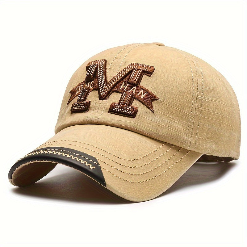 Letter Embroidery Baseball Cap for Men's Outdoor Activities