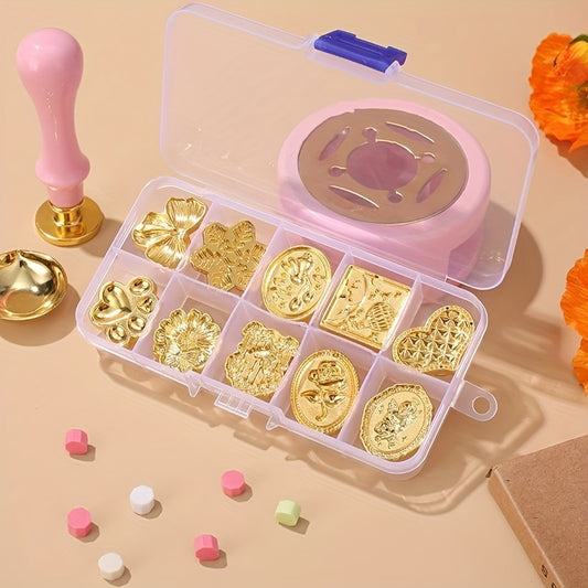 10pcs Seal Stamp Head Embossed Seal Head Retro Envelope Wax Seal Head