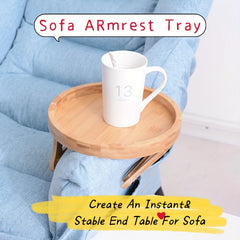 Pine Wooden Arm Table Clip On Tray Sofa Table Wide Couches Couch Arm Tray Table