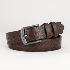 Print Letter Pattern PU Belt Casual Men's Leather Belt