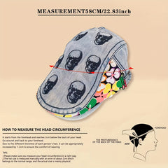 Summer Skull Head Beret Breathable Mesh Hat Peaked Hat Duck Tongue Cap