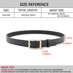 Square Pin Buckle PU Belt Solid Casual Jeans Belt Unisex Vintage Belt