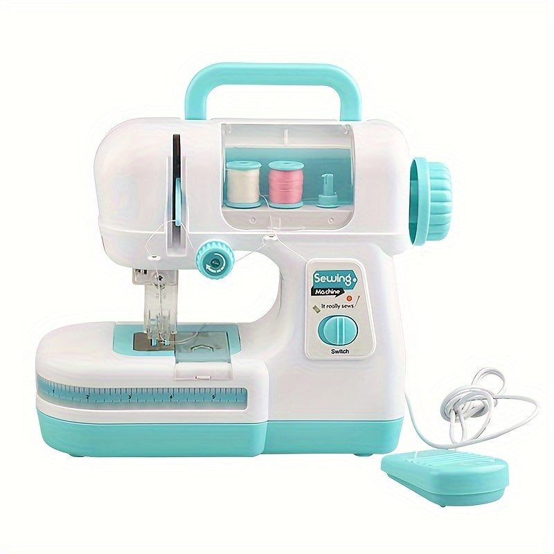 Portable Sewing Machine for Kids with Fabric, Thread, Measuring Tape