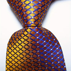 Golden Grey Jacquard Woven Men's Tie Necktie