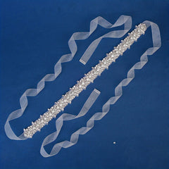 Sparkling Rhinestone Waist Belt for Bride Wedding Dress