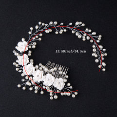 Wedding Flower Pearl Hair Comb Bridal Hair Clip