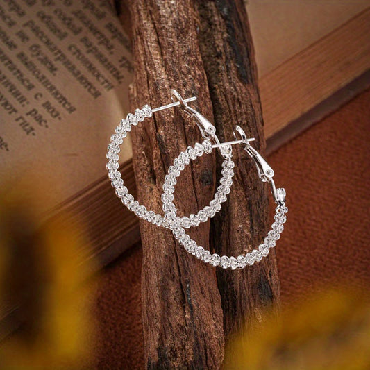 Twisted Hoop Earrings For Women Girls 1Pair