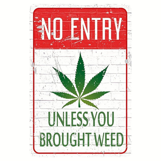 Funny Metal Sign For Garage Weed Decor Man Cave Gift 20x30cm