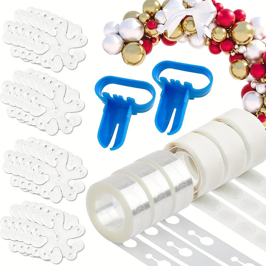 Balloon Wreath Kit 28pcs with Knotting Tool, Adhesive Stickers, Clips