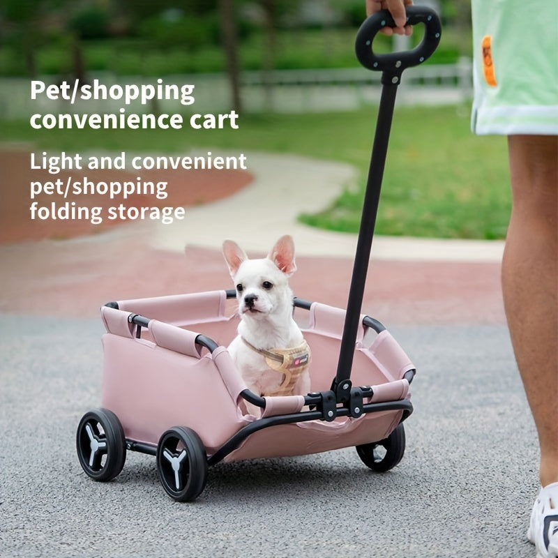 Portable Folding Pet Shopping Cart for Small Dogs