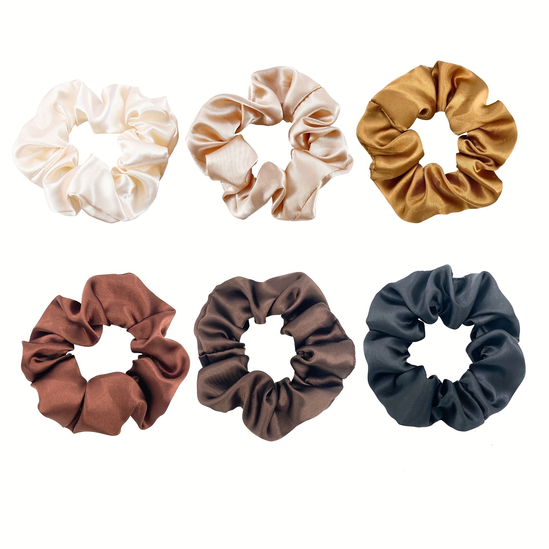 6pcs Solid Scrunchies Elastic Hair Rope Ponytail Holder Hair Accessories