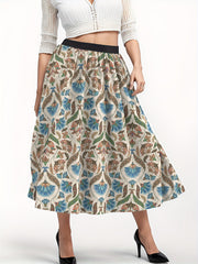  Floral High Waist A-line Skirt
