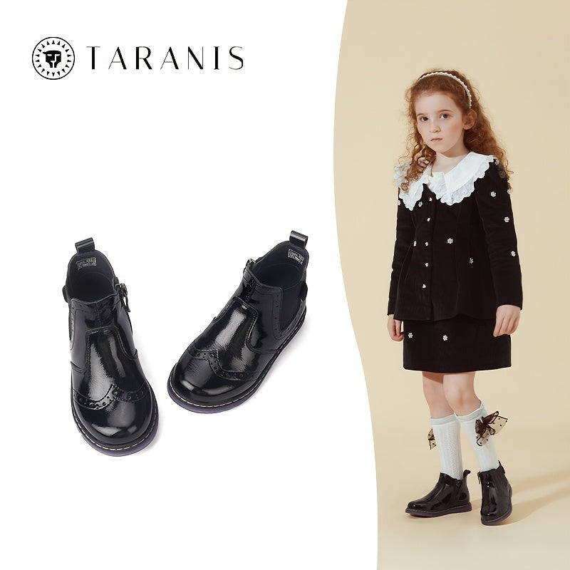 TARANIS Chelsea Boots Leather Side Zipper Baby Shoes