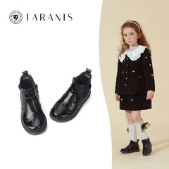 TARANIS Chelsea Boots Leather Side Zipper Baby Shoes