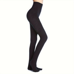 Solid Elastic Tights Opaque High Waist Slim Leggings Women's Stockings