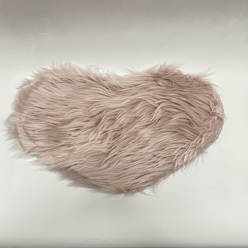 Heart Shaped Plush Faux Fur Carpet for Home Decor