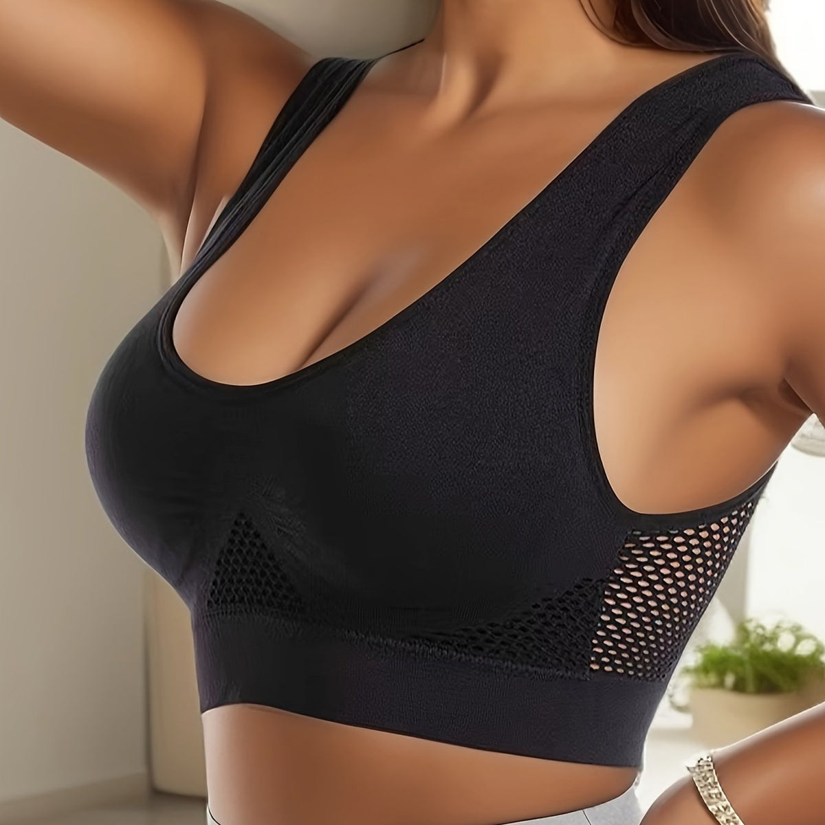 Comfy Wireless Bra Hollow Out Stretch Intimates Breathable Lingerie