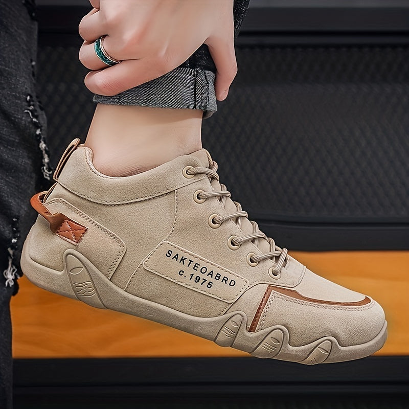 Men's Leather Lace Up Sneaker Soft Sole Shoes