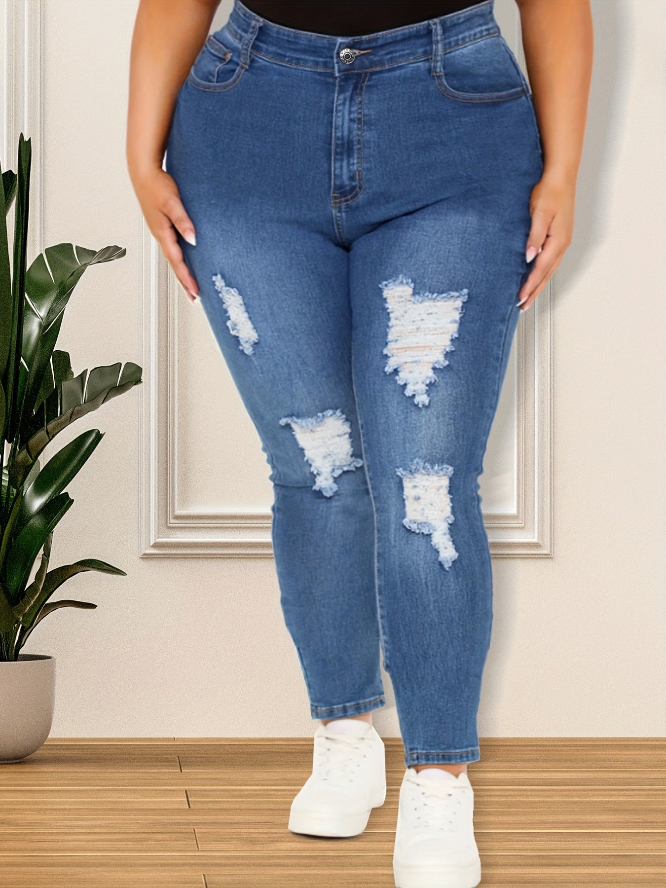  Ripped High Stretch Skinny Jeans