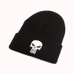 Skull Head Embroidery Double layer Thickened Woolen Hat