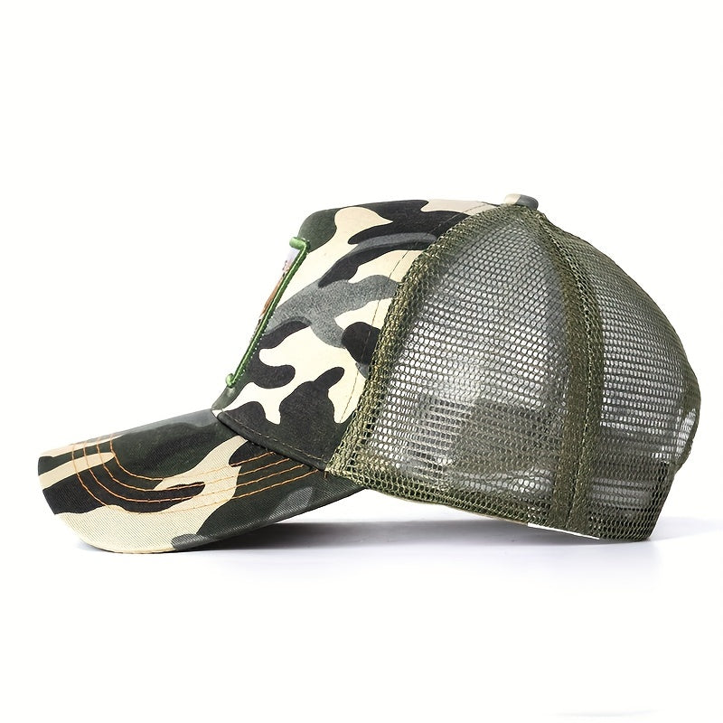 Animal Embroidery Baseball Cap Mesh Peaked Cap