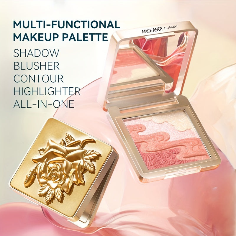 Shimmering Blush Palette for Contouring Highlighting 10g