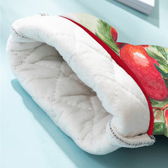 2pcs Fruit Theme Cotton Oven Mitts Heat Resistant Double Layer Baking Mitts