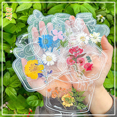 40pcs Glass Bottle Shaped PET Stickers with Floral Designs
