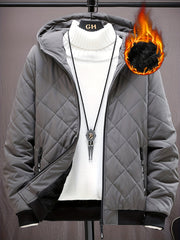 Men's Winter Hooded Coat Thick Warm Zip Up Jacket