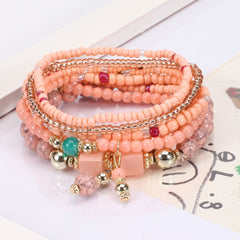 Colorful Bohemian Beaded Bracelet Stackable Hand Jewelry