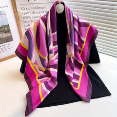 Geometric Large Square Scarf Windproof Headwrap Bandana