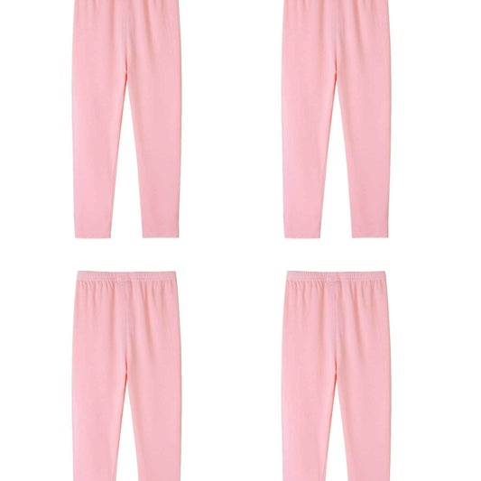4 Pack Girls Basic Leggings Ankle Length Tights Pants