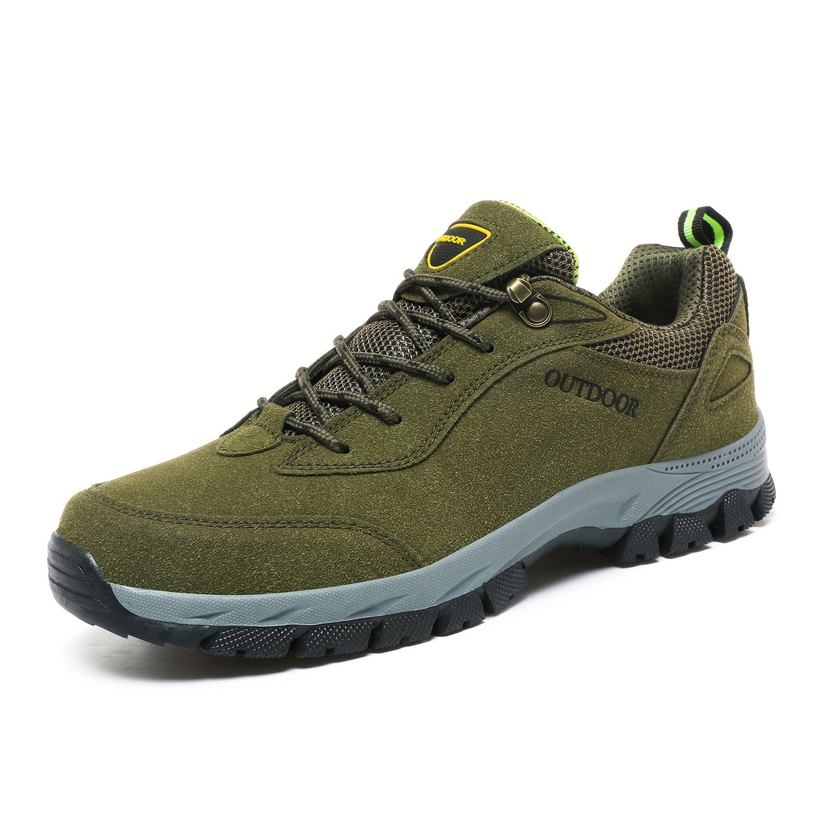 Men's Solid Hiking Shoes Non Slip Lace Up Sneakers
