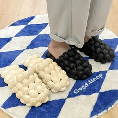 Men's Ultra Soft Massage Bubble Slides Cushioned Spa Slippers