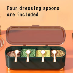 4-grid Seasoning Box with Spoon and Lid