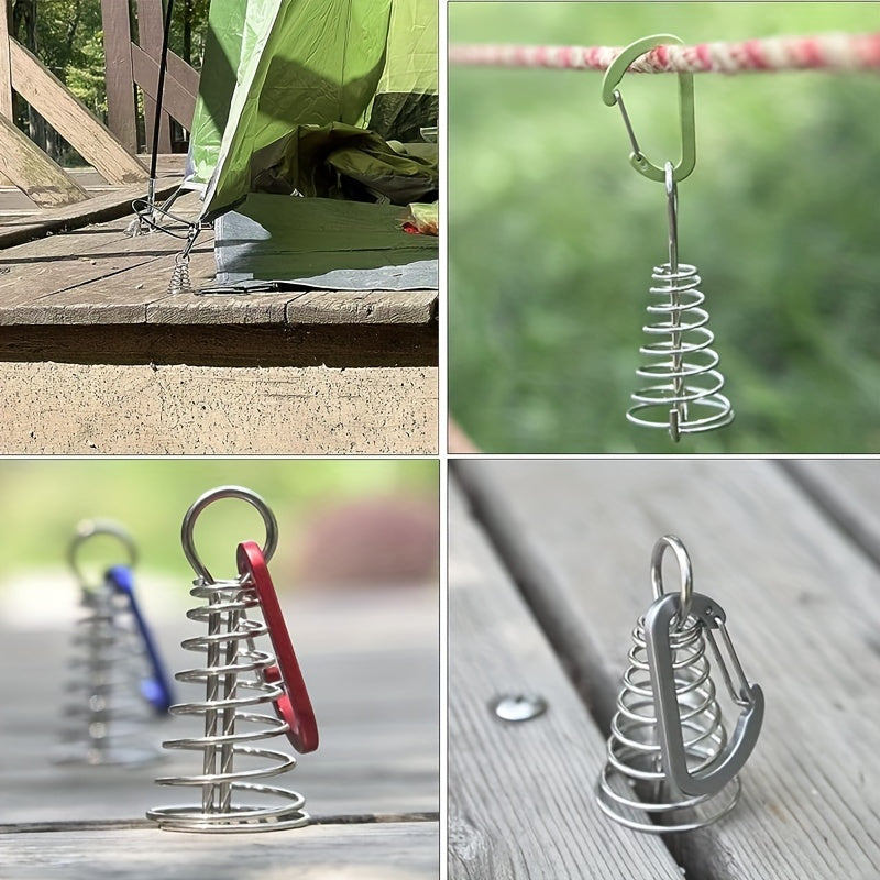 2pcs Adjustable Aluminum Tent Stakes with Spring Buckle