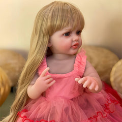 Realistic 55 Lifelike Youngsters Girl Reborn Doll with Dress & Accessories
