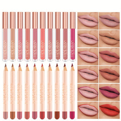 12 Color 3D Matte Lip Liner Pencil for Lipstick Eyeliner