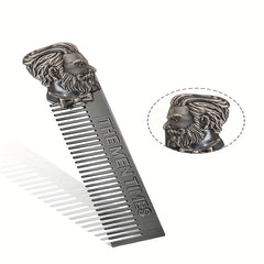 Beard Brush Comb Set Portable Double Sided Styling Hair Comb + Travel Pouch