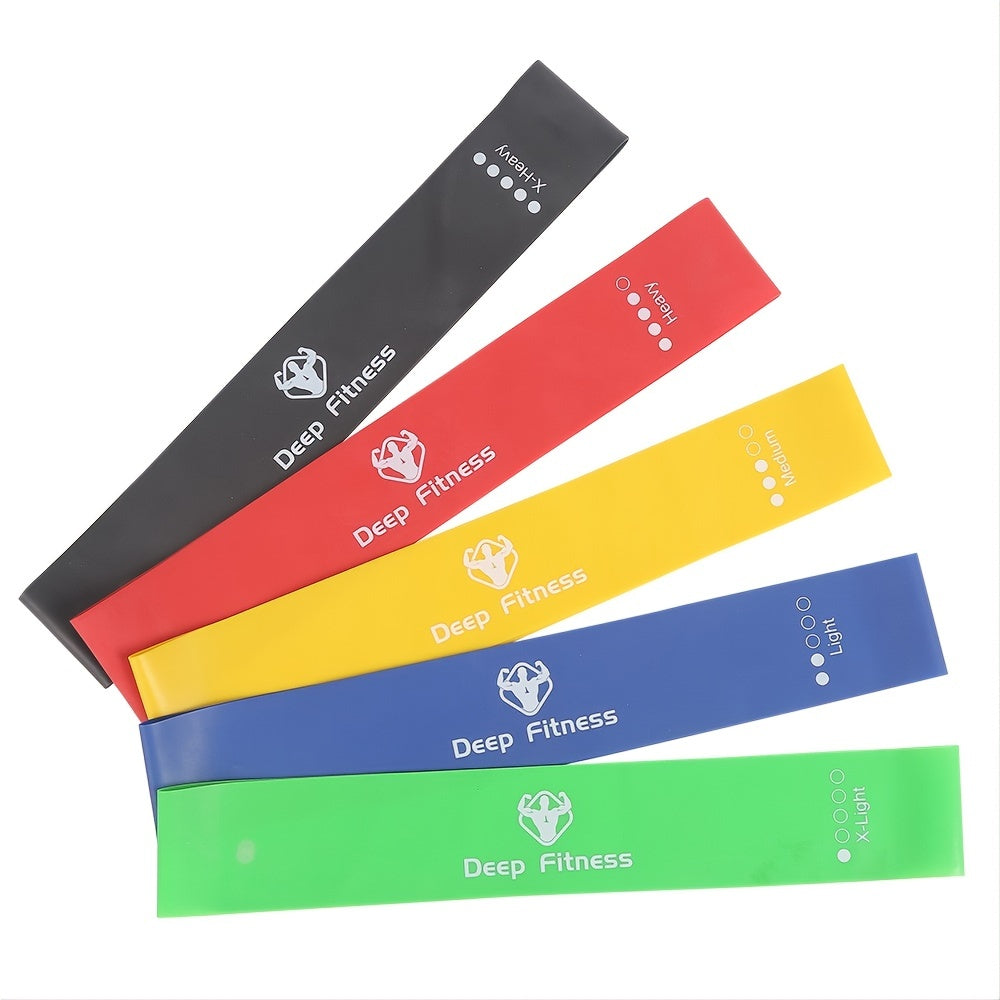 5 Pack Fitness Resistance Bands for Strength & Stamina - Looped Bands