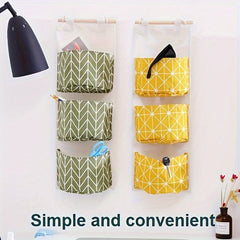 Waterproof Cotton Linen Hanging Storage Bag for Door Back