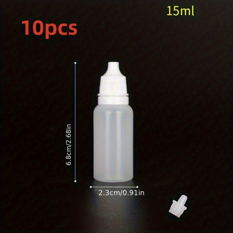 10pcs Plastic Squeezable Dropper Bottles 5ml-20ml Eye Liquid Refillable Bottles